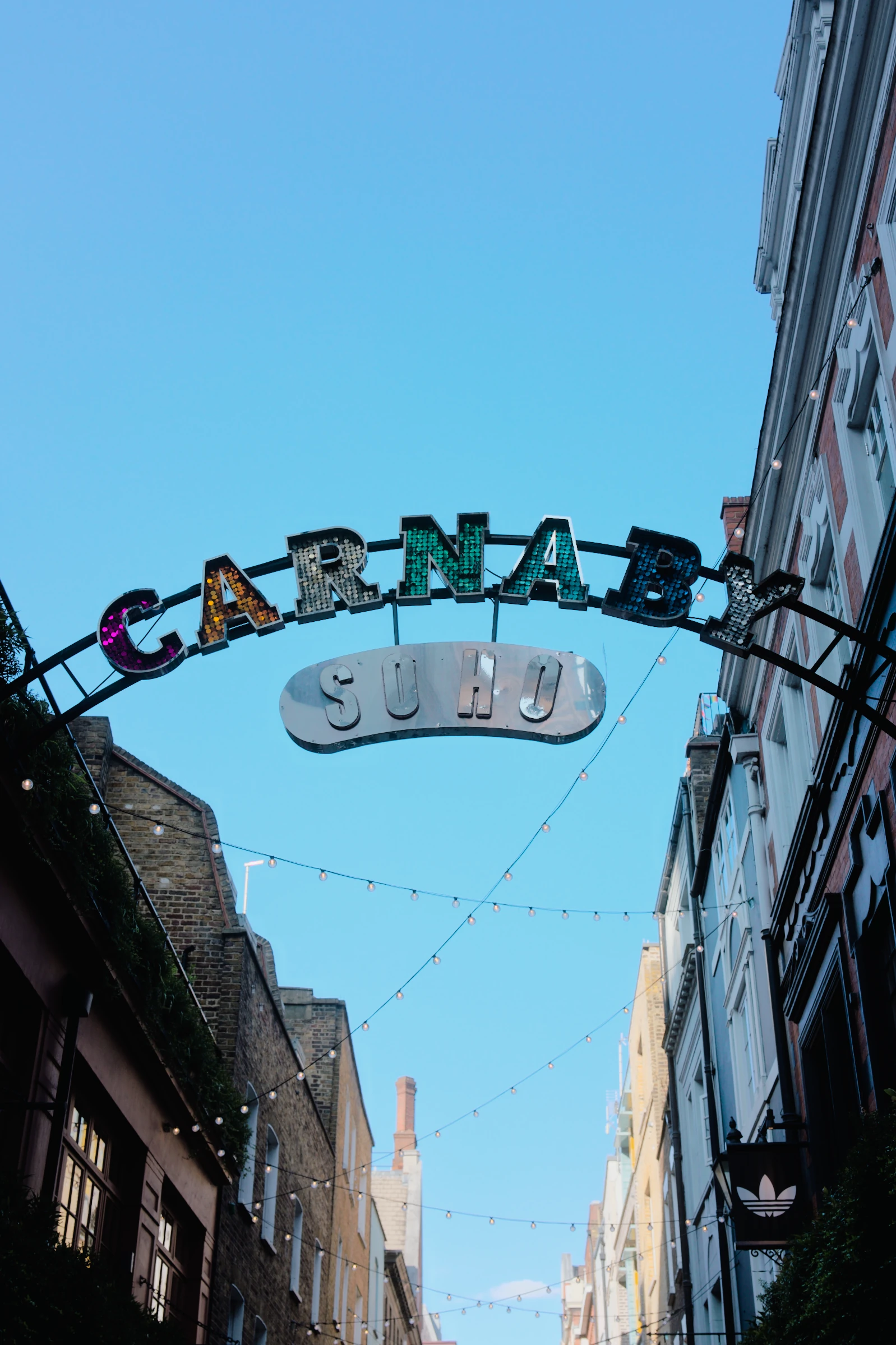 Carnaby Street sign against the sky